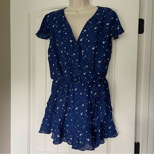 Blue rain star romper